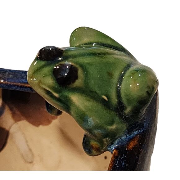 Green Frog Studio Pottery Blue Speckled Glaze Succulent Planter Pot Handmade - Picture 3 of 8